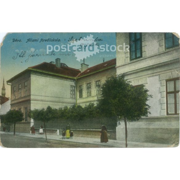 1918 – Deva’s skyline. Original paper image. Old photo. Colored photo sheet, old postcard. (2792753)