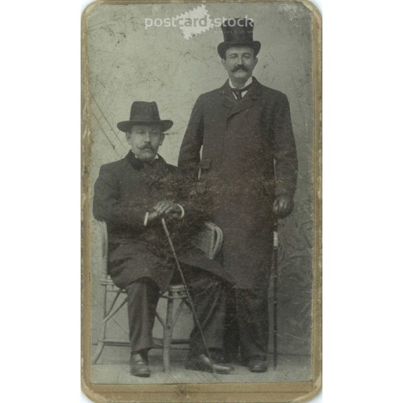 Early 1900s. Distinguished gentlemen, your studio photo. The persons in the picture are unknown. The work of Herz B. photography studio. Budapest. Old photo, original cabinet photo / hardback photo. (2792775)